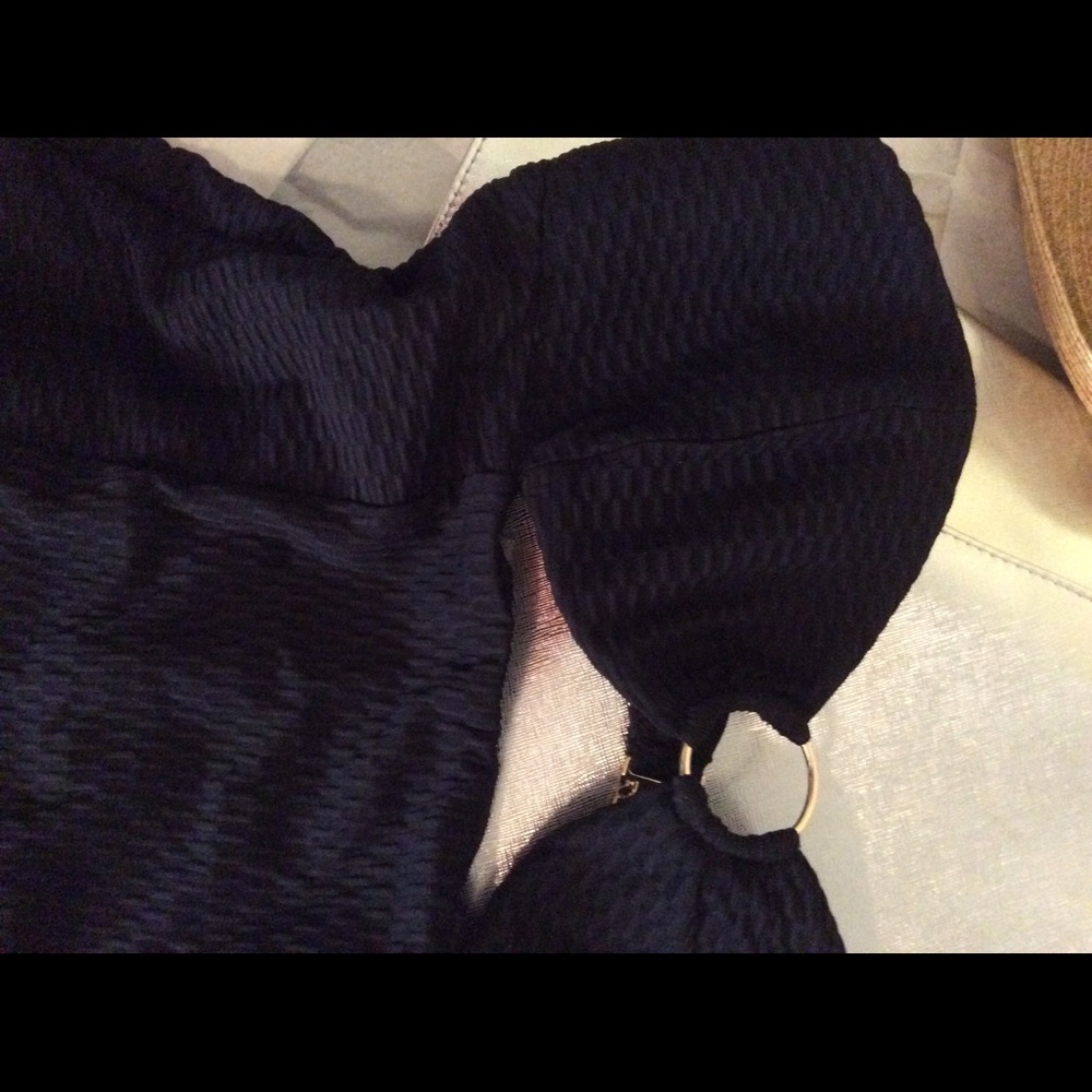 ZARA One piece Textured Bandeau Swimsuit NWT BLACK - Picture 7 of 8